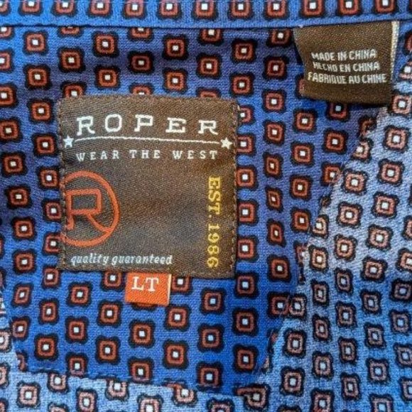 Like New Men's Western Roper Amarillo Copper Creek Foulard Pearl Snap Shirt - Picture 9 of 16